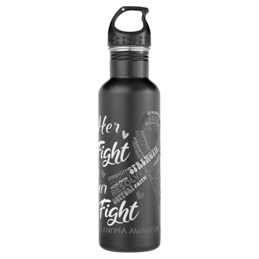 Bouteille D'eau Melanoma Sensibilisation Son Combat Est Notre Comb (Devant)