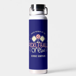 Bouteille D'eau Membre fier de l'équipage de Pickleball avec nom