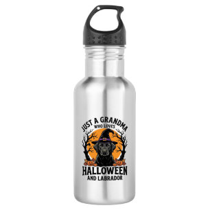 Bouteille D'eau Mémé Halloween Labrador Drôle Vintage_1