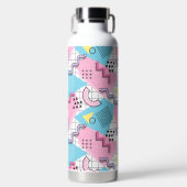 Bouteille D'eau Memphis Active Pink Bleu clair dans les années 80 (Avant)