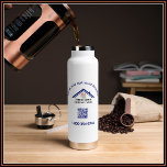 Bouteille D'eau Merci et votre logo d'entreprise Code QR<br><div class="desc">Classique et simple — Votre logo d'entreprise et votre code QR ainsi que votre numéro de téléphone (ou votre texte) sur cette bouteille d'eau en acier inoxydable. Vous pouvez également faire correspondre la couleur de votre texte et de votre QR aux couleurs de votre entreprise. Pour toute question de conception...</div>