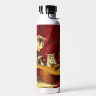 Bouteille D'eau Mère Chat et chatons Jouer avec la guitare