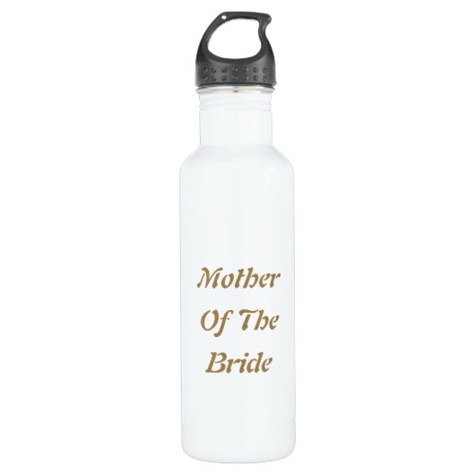 Bouteille D'eau Mère de la mariée Maman Cadeau de faveur or blanc (Devant)