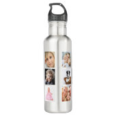 Bouteille D'eau Mère meilleure maman photo collage enfants enfants (Dos)