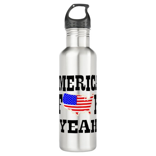 Bouteille D'eau ‘Merica Fk Yeah FUSAK #USAPatriotGraphics © (Devant)