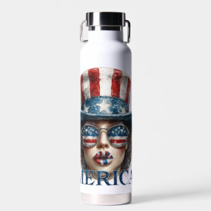 Bouteille D'eau Merica Girl, 4 juillet Glam Girl with Stars