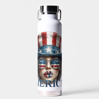 Bouteille D'eau Merica Girl, 4 juillet Glam Girl with Stars