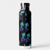 Bouteille D'eau Mermaid aqua blue ombre Sparkles pattern Monogram (Plage)