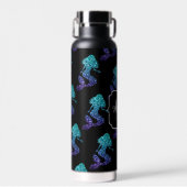 Bouteille D'eau Mermaid aqua blue ombre Sparkles pattern Monogram (Avant)