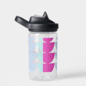 Bouteille D'eau Mermaid Scales Blue Rose Nom des enfants (Arrière Complet)