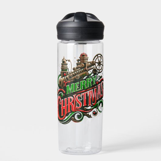 Bouteille D'eau Merry Christmas steampunk (Extérieur)