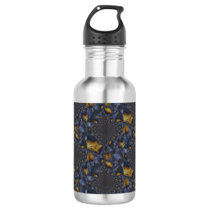 Bouteille D'eau Métal Moulé or et argent bleu