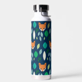 Bouteille D'eau Mete Fox Face Forêt Feuille Motif Monogramme (Gauche)