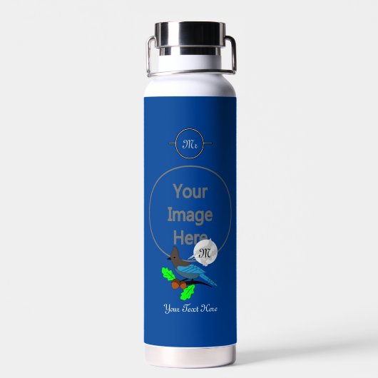 Bouteille D'eau Metteur Blue Jay Monogram (Arrière)