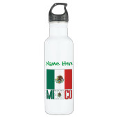 Bouteille D'eau Mexique Mexique Drapeau Vert Personnalisation (Devant)