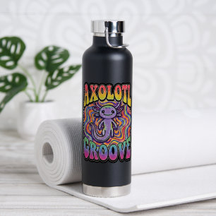 Bouteille D'eau Mignon Axolotl Hippie Groovy Art Rétro 70s Arc-en-