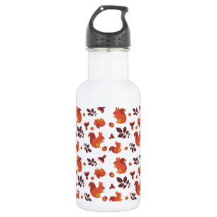 Bouteille D'eau Mignon écureuil de forêt Motif d'automne