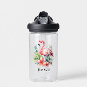 Bouteille D'eau mignon plage rose flamand enfants