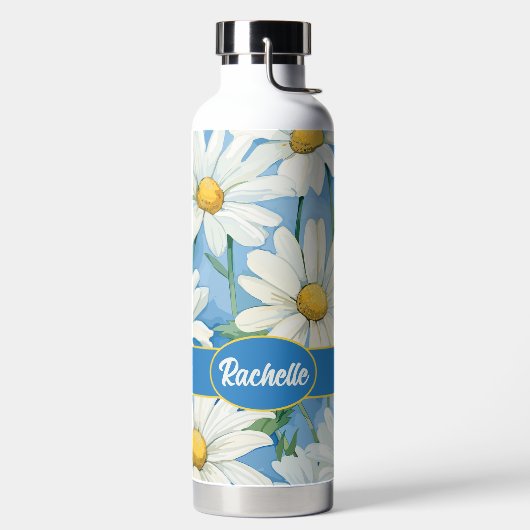 Bouteille D'eau Mignonettes florales avec nom (Droite)