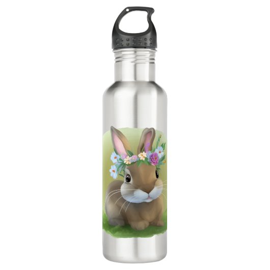 Bouteille D'eau Mignonne Bunnyfor Pâques pour une humeur positive (Devant)