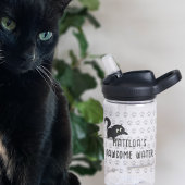 Bouteille d'eau Mignonne Chat Noir Nom Pawsome