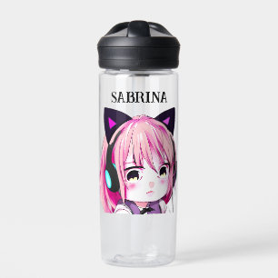 Bouteille D'eau Mignonne fille Anime avec oreilles de chat