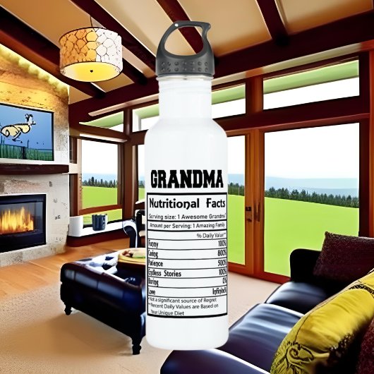 Bouteille D'eau mignonne Grandma faits mot art