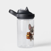 Bouteille D'eau Mignonne taureau français de retour à l'école arc- (Arrière Complet)