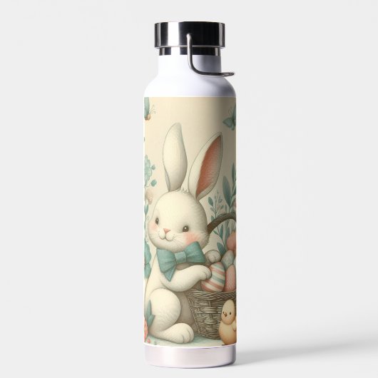 Bouteille D'eau Mignonne, Vintage lapin de Pâques & poussin (Gauche)
