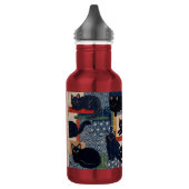 Bouteille D'eau Mignons chats noirs japonais patchwork (Gauche)