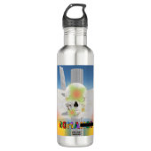 Bouteille D'eau Mikitiez Dreamer crâne tatto arc-en-ciel plage ros (Devant)