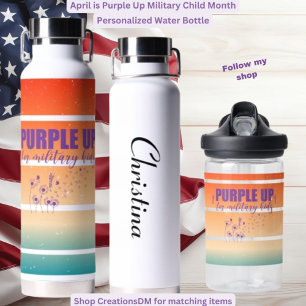 Bouteille D'eau Militaire pourpre les enfants militaires