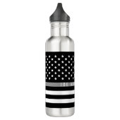 Bouteille D'eau Mince Gris Line American Flag Monogramme (Gauche)