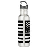 Bouteille D'eau Mince Gris Line American Flag Monogramme (Dos)