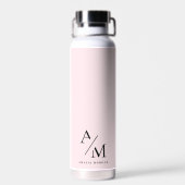 Bouteille D'eau Minimal Pastel rose initial et personnalisé (Arrière)