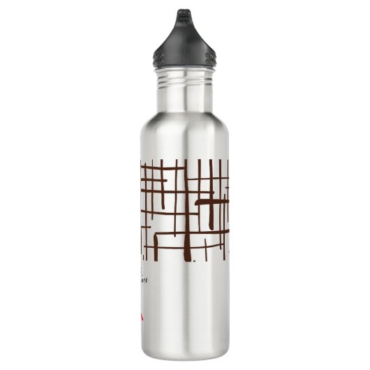 Bouteille D'eau Minimalist Brown Linework Personalized | Dink Well (Droite)