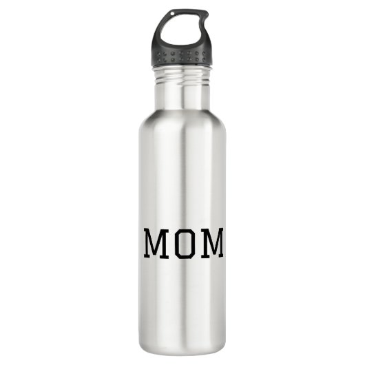 Bouteille D'eau Minimalist "MOM" Black Typography Plain White (Devant)