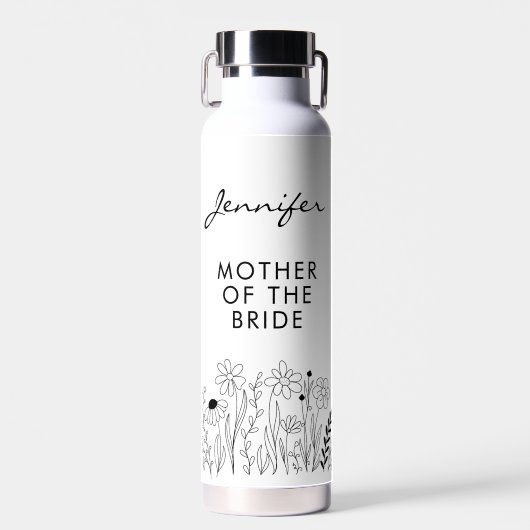 Bouteille D'eau Minimalist Wildflower Mother of the Bride (Avant)