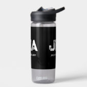 BOUTEILLE D'EAU MINIMALISTE BLANC MONOGRAMME À TROIS LETTRES NOM N (Gauche)