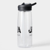 BOUTEILLE D'EAU MINIMALISTE NOIR MONOGRAMME À TROIS LETTRES NOM CL (Gauche)
