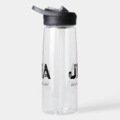 BOUTEILLE D'EAU MINIMALISTE NOIR MONOGRAMME À TROIS LETTRES NOM CL (Droite)