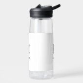 BOUTEILLE D'EAU MINIMALISTE NOIR MONOGRAMME À UNE LETTRE NOM BLANC (Gauche)