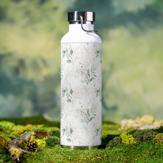 Bouteille D'eau Mint Green Pastel Floral Greenery Motif (Café)