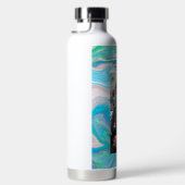 Bouteille D'eau Mint Vert et Bleu Fluide Art Personnalisé (Droite)