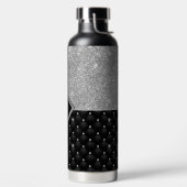 Bouteille D'eau Minuscule cristal argent noir monogramme diamant é (Droite)