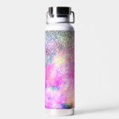 Bouteille D'eau Minuscule monogramme de parties scintillant argent (Arrière)