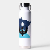 Bouteille D'eau MN Loon Rising - Drapeau de l'État du MN (Avant)
