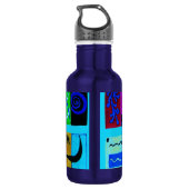 Bouteille D'eau Mode bleue Inspiration Abstraite de Matisse (Dos)