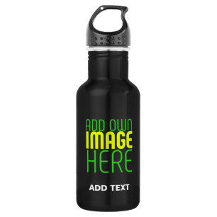 BOUTEILLE D'EAU MODÈLE DE TEXTE D'IMAGE NOIRE SIMPLE ET MODERNE