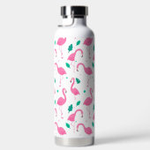 Bouteille D'eau Modèle flamingo Monogramme et nom Personnalisé (Droite)